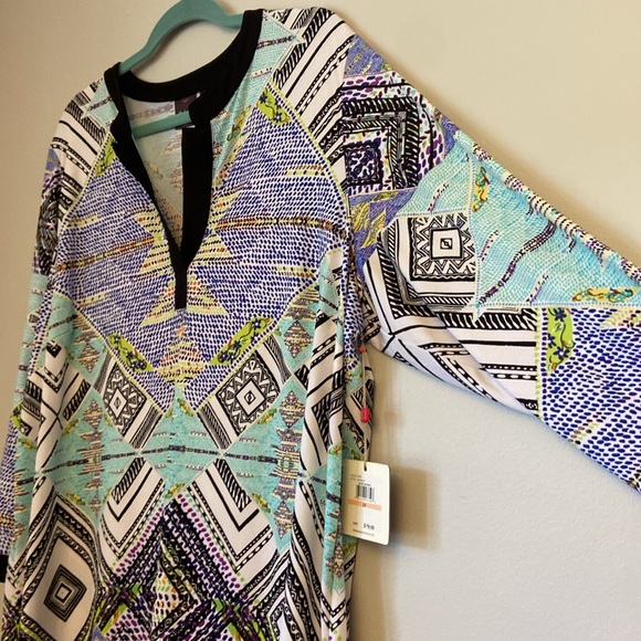 💜NWT Rafaella Modern Aztec Print Tunic Length Women’s size 2X - Picture 5 of 9